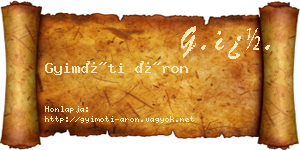 Gyimóti Áron névjegykártya